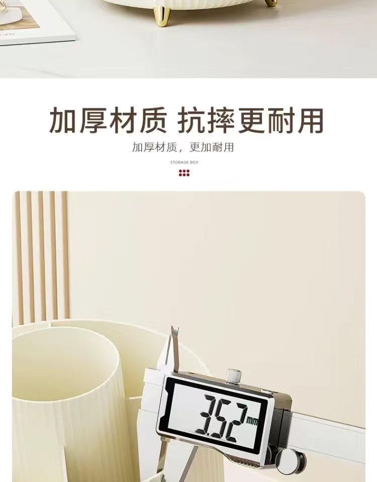 Desktop rotating makeup brush storage holder, cosmetics shelf, desktop dressing table, eyeshadow brush, lipstick box, pen holder pic 3