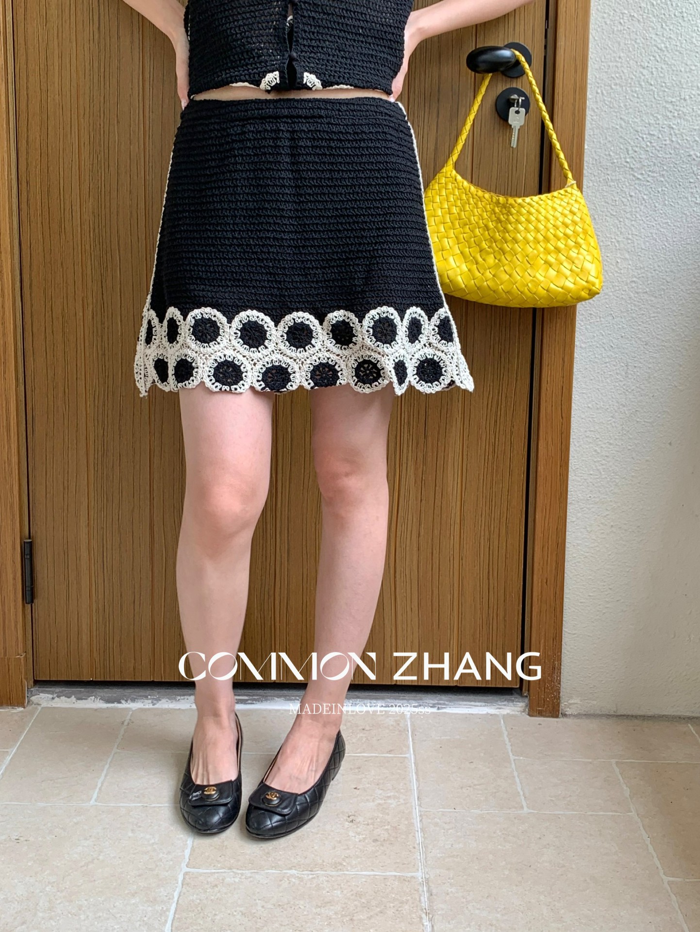 CZ ZHANG Summer French fashion Design sense floral embroidery black versatile low-waisted A-line short skirt B24109 pic 12