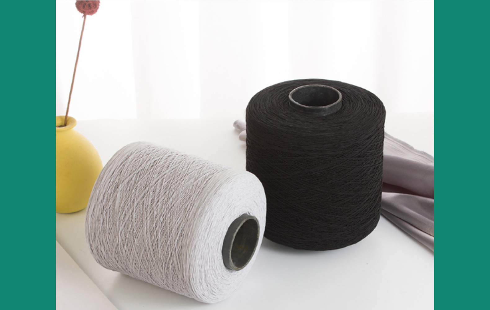 Wholesale of black and white Thai latex filament-coated polyester nylon double bag covered yarn round elastic elastic band thread pic 8
