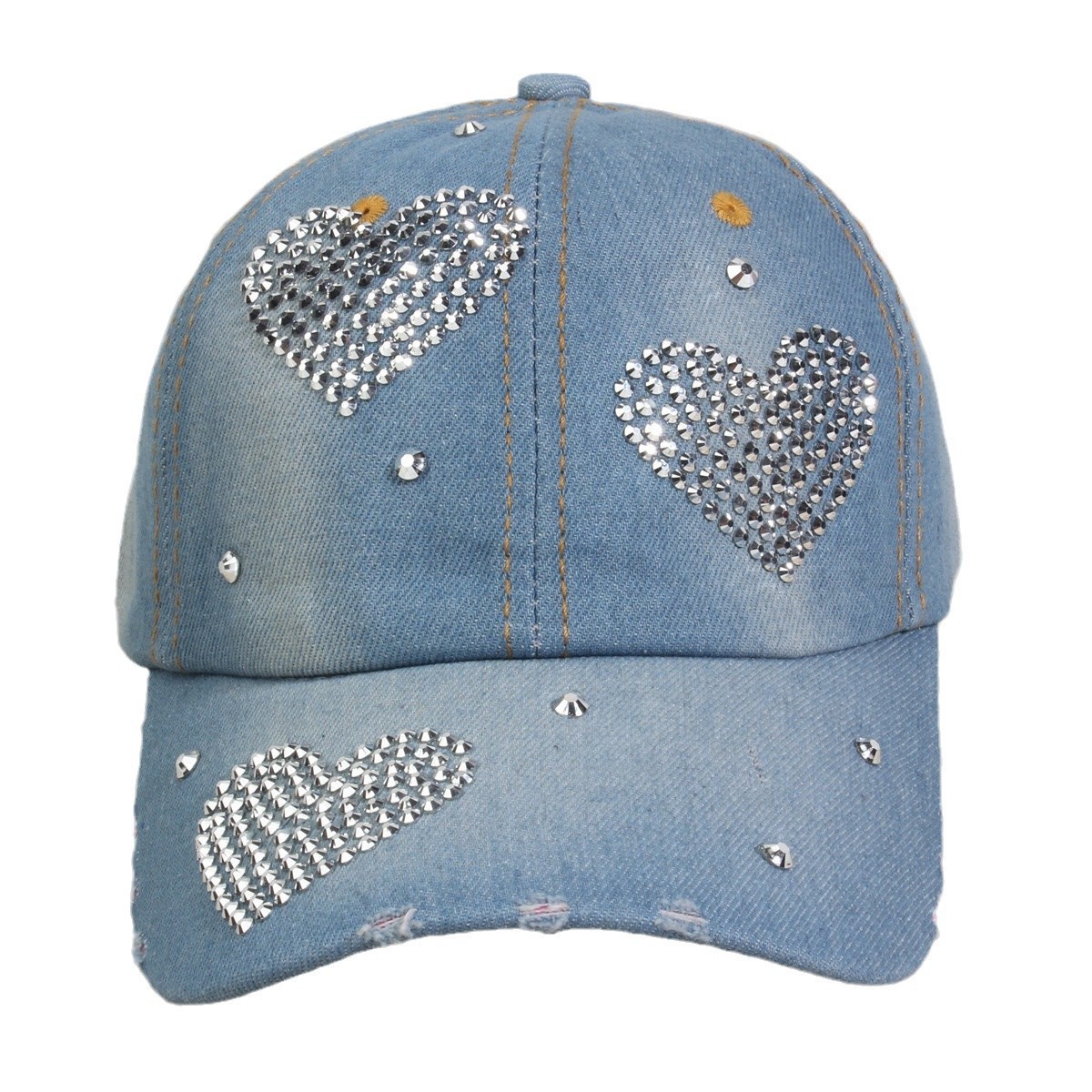 牛仔镶钻棒球帽弯檐男帽女帽百搭款遮阳鸭舌帽夏季休闲百搭帽子详情13