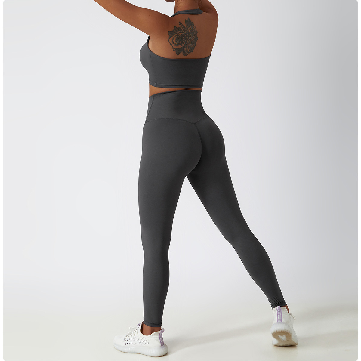 美背挂脖运动内衣跑步速干裸感文胸一体式防震聚拢瑜伽背心女6116详情11