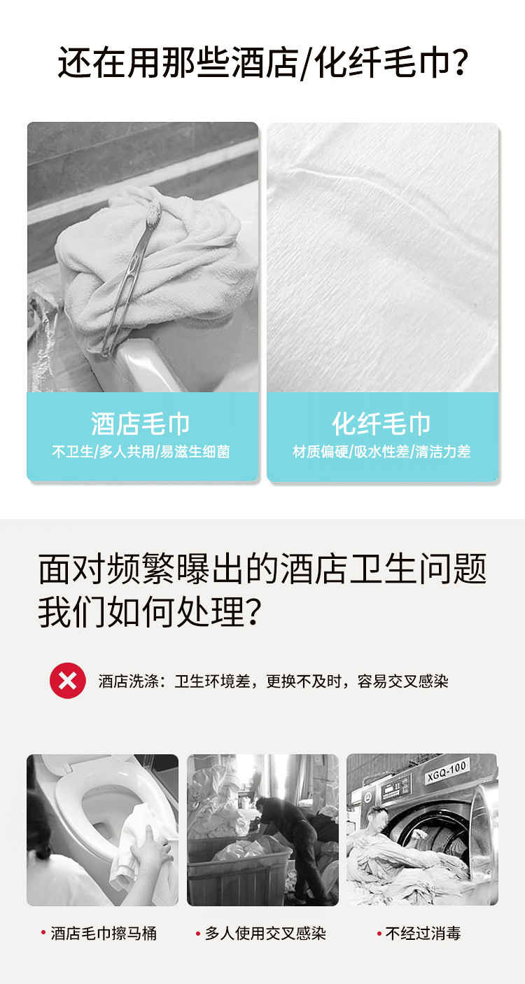 可灵卡通一次性浴巾大厚独立包装酒店民宿旅游毛巾纯棉浴巾批发详情2