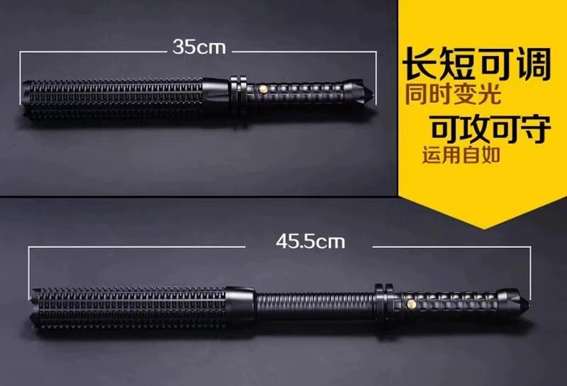 多功能LED  强光远射手电筒 户外充电应急照明灯巡逻  狼牙棒手详情5