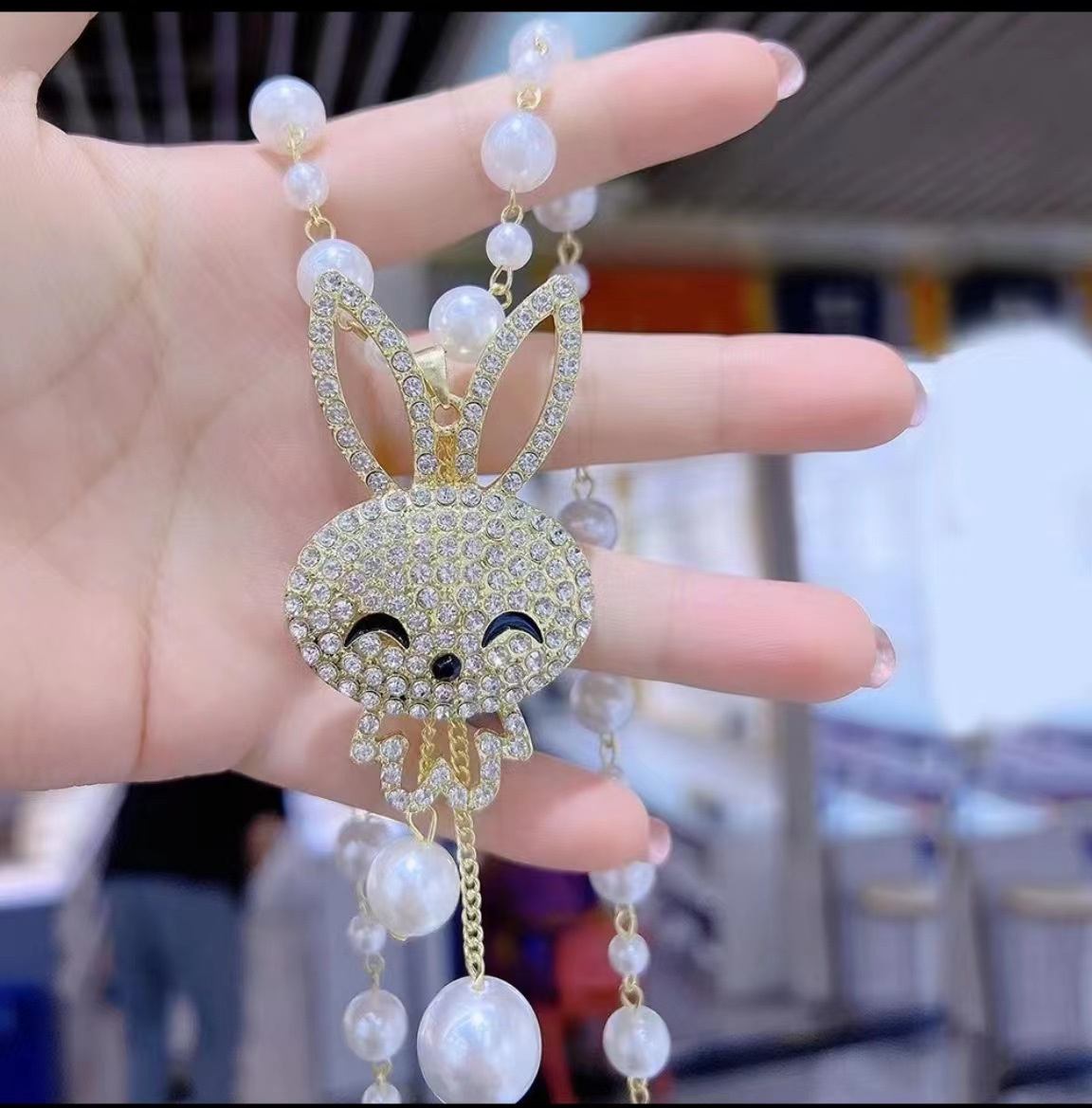 轻奢合金小香风珍珠项链长毛衣链女高级感时尚百搭装饰品配饰挂件详情12