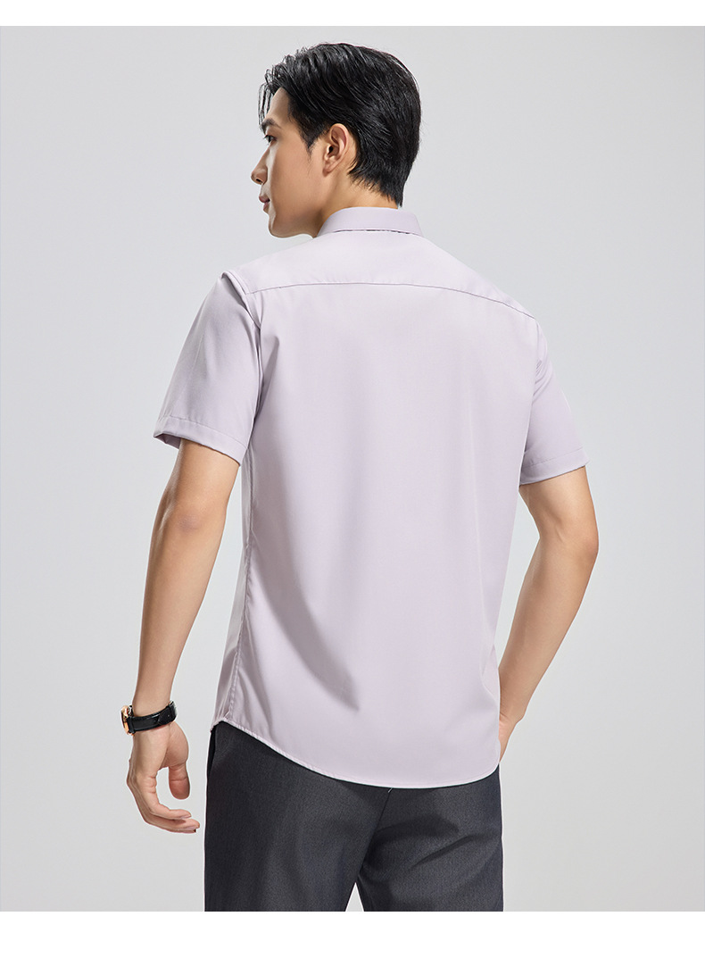【 Mulberry Silk 】 Short-sleeved shirt for men, wrinkle-free, professional workwear top, summer thin business shirt pic 28