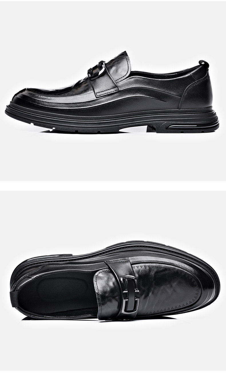 新款英伦风布洛克手工真皮鞋男士透气商务正装一脚蹬皮鞋厚底单鞋详情26
