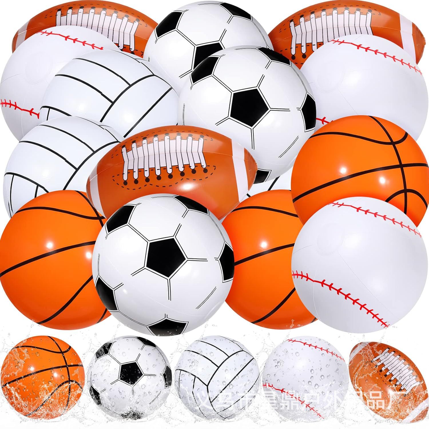 pvc充气透明亮片球 广告球的六片拼接沙滩球定制logo详情4