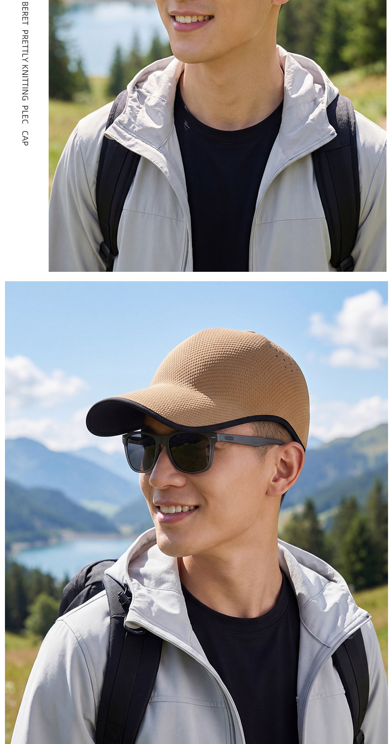 Seamless one-piece baseball cap for men and women, outdoor casual sports baseball cap, summer breathable and convenient sun protection cap pic 12