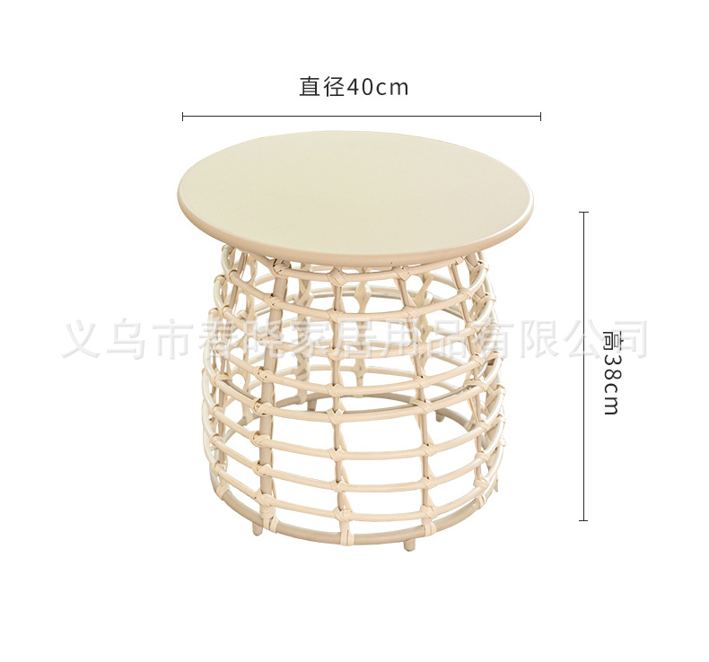野人谷户外庭院藤编桌椅组合 别墅花园休闲茶几露台装饰 批发休闲藤椅桌庭院家具详情16