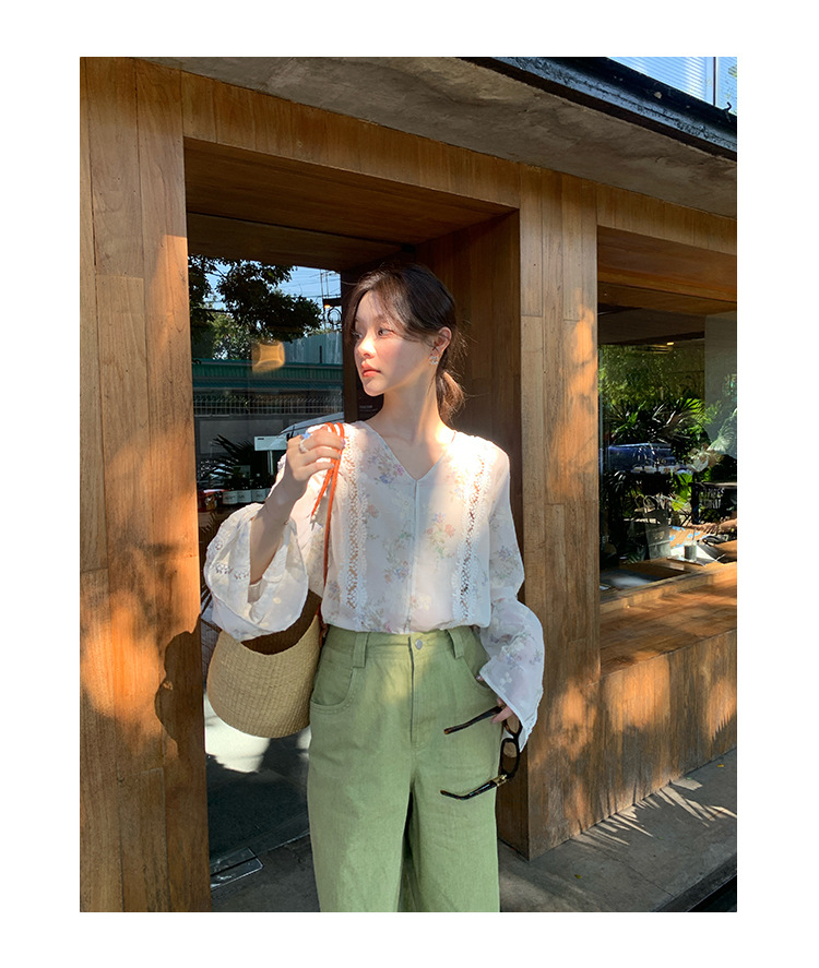 New Chinese-style Zen-inspired, stylish, unique and exquisite openwork chiffon shirt C3552 pic 8