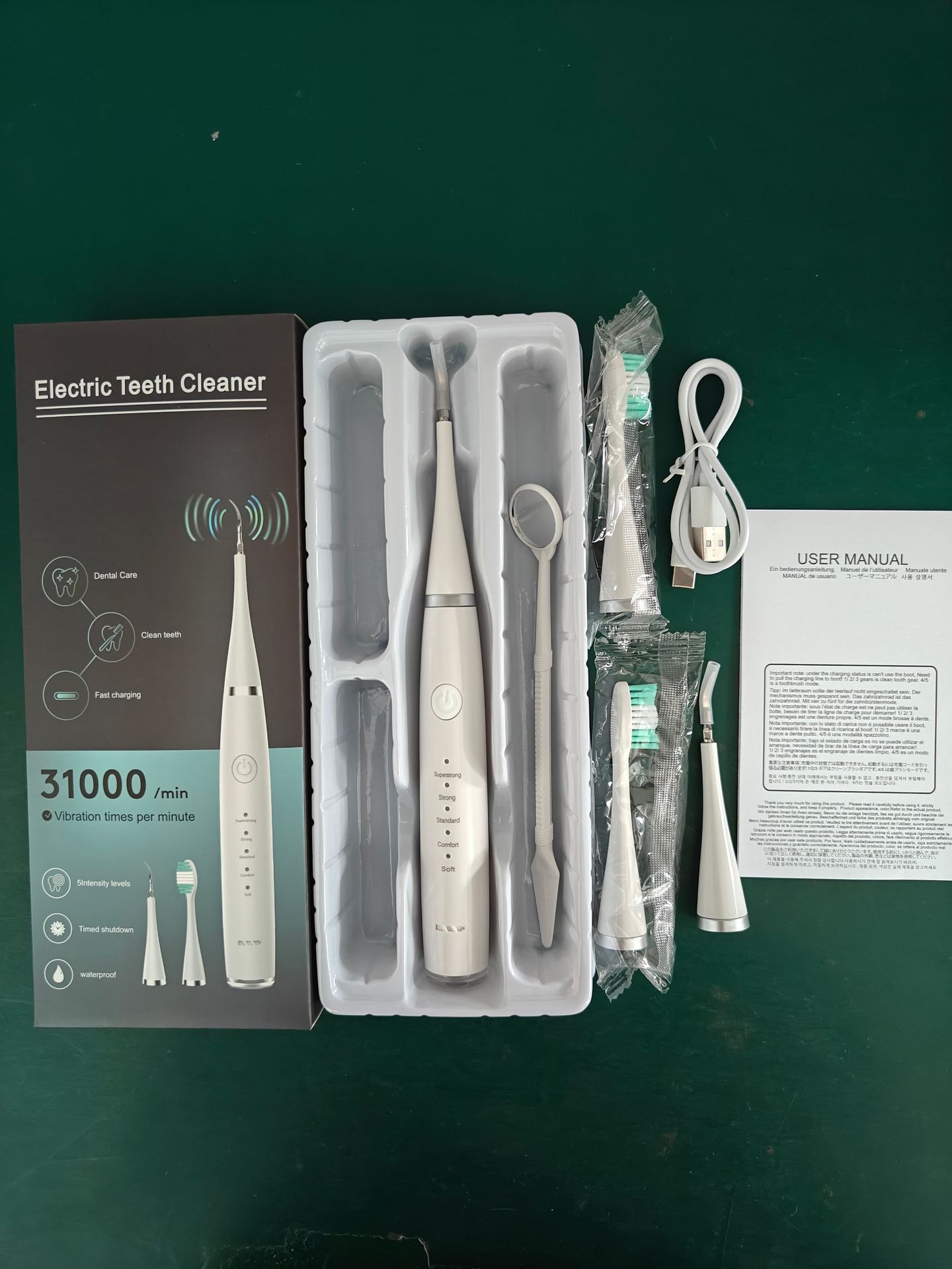 A popular foreign trade product, the six-in-one electric toothbrush set, portable tartar removal, teeth cleaning and beauty device pic 5