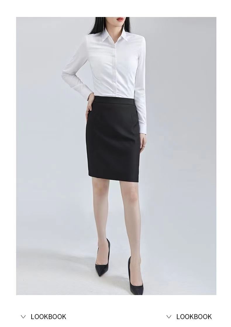 白色加绒衬衫女长袖秋冬加厚保暖职业装大码工装工作服百搭衬衣女详情10