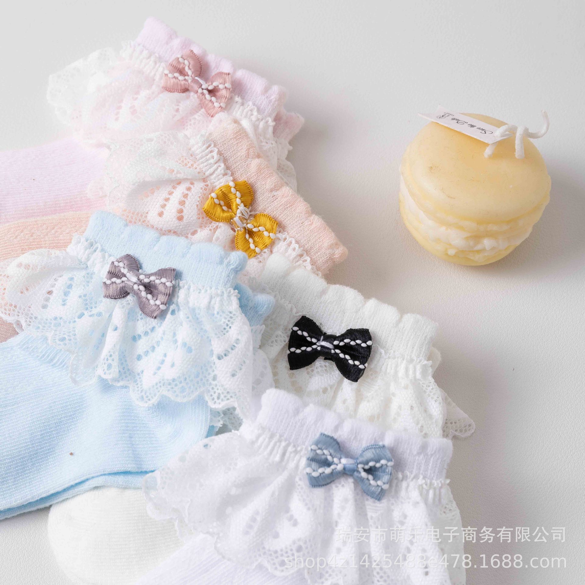 新生婴儿女童蕾丝花边袜棉透气舒适网眼薄款蝴蝶结花边宝宝袜详情13