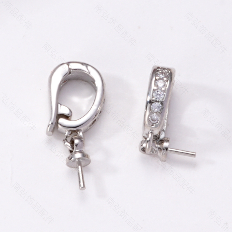 18K gold-plated color-preserving pearl necklace pendant buckle, micro-inlaid universal buckle strap, sheep eye needle empty stand accessory diy accessory pic 40