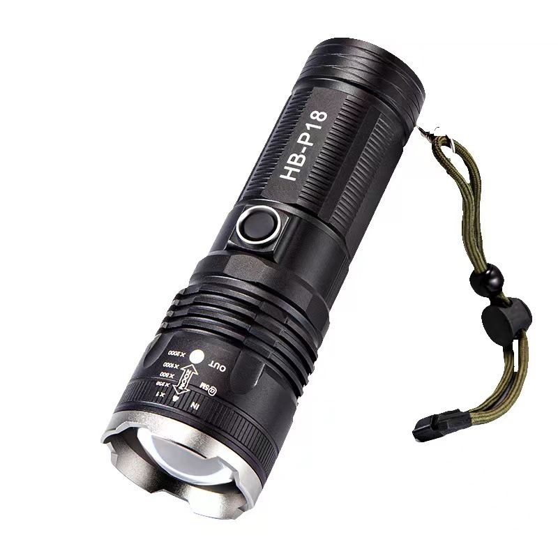 A new cross-border white laser retractable zoom rechargeable outdoor long-range long-range long-lasting high-intensity white laser flashlight pic 1