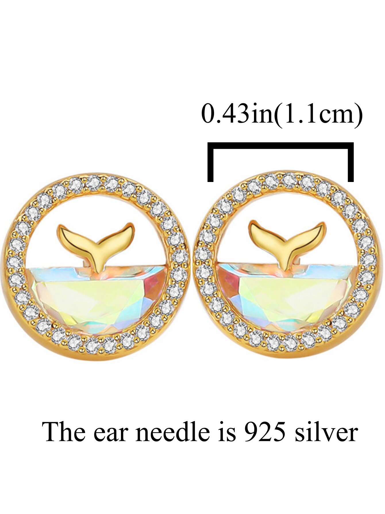 跨境欧美复古高级感百搭美人鱼海洋耳钉s925纯银针耳饰批发耳环潮详情3