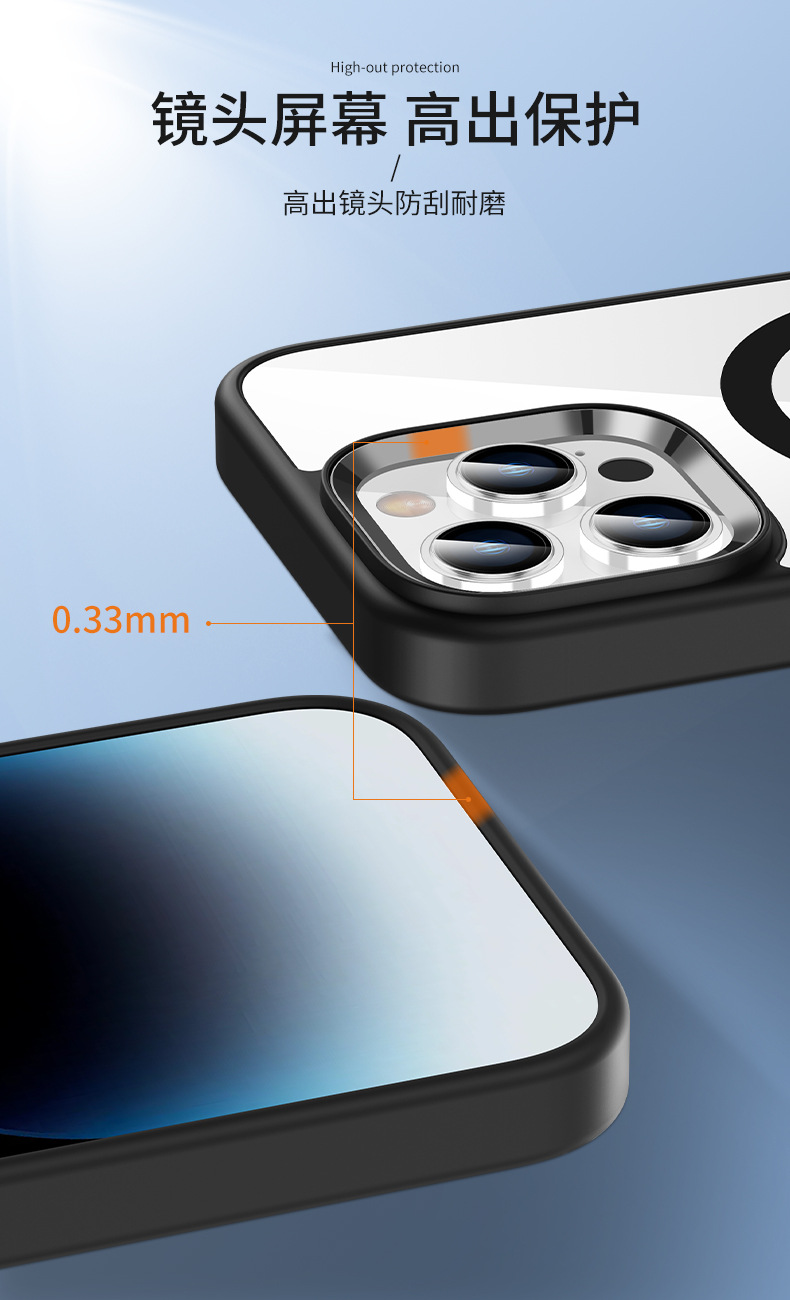 Cross-border applicable iPhone16ProMax transparent protective case, anti-drop case, Apple 16 magnetic phone case, high-end feel pic 9
