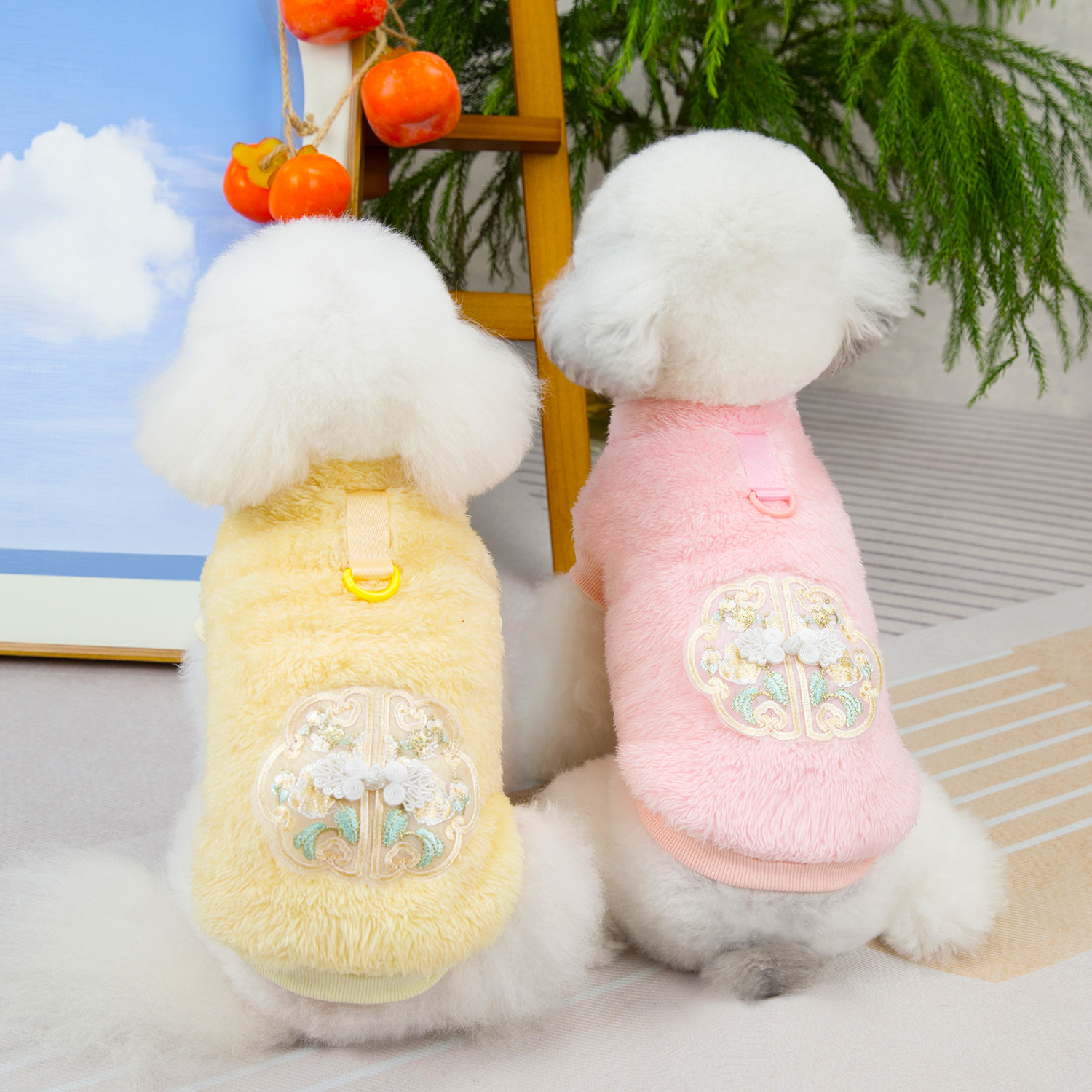 Three-piece plush pet clothing set, pet cat and dog clothes, thickened winter cat clothes, warm cat clothing, pet supplies pic 6