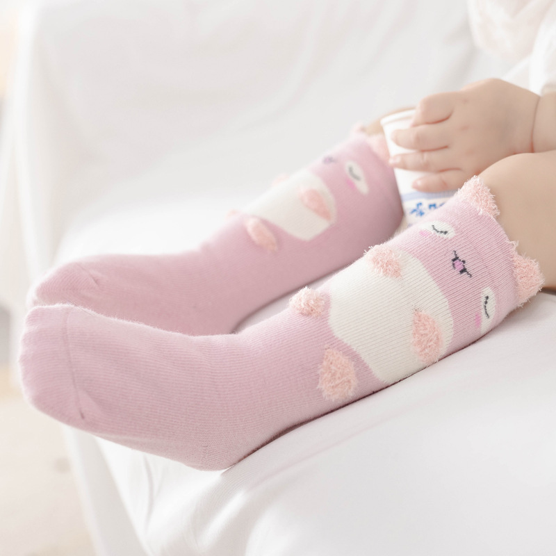 4双装婴儿长筒袜子春秋薄款宝宝地板袜儿童室内学步防滑袜子详情4