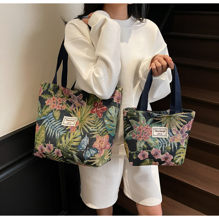 大容量国潮风帆布包包女2025新款通勤托特包女ins大学生上课单肩包详情7