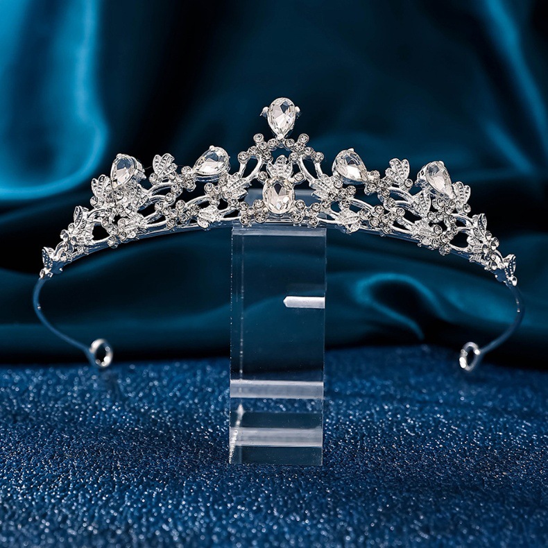 New diamond and silver princess headwear wedding dress from Europe and America, super shiny crystal bridal hair crown, princess crown pic 7