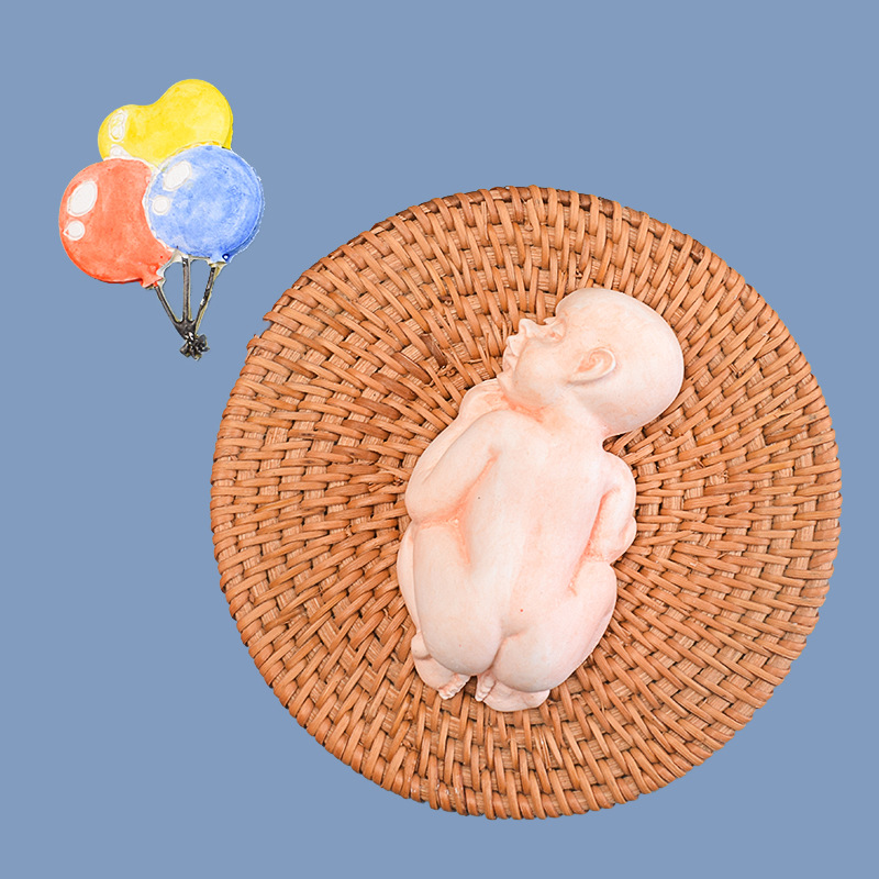 Baby balloon, little foot fondant cake, silicone mold, diy baking cake, decorated chocolate mold pic 3