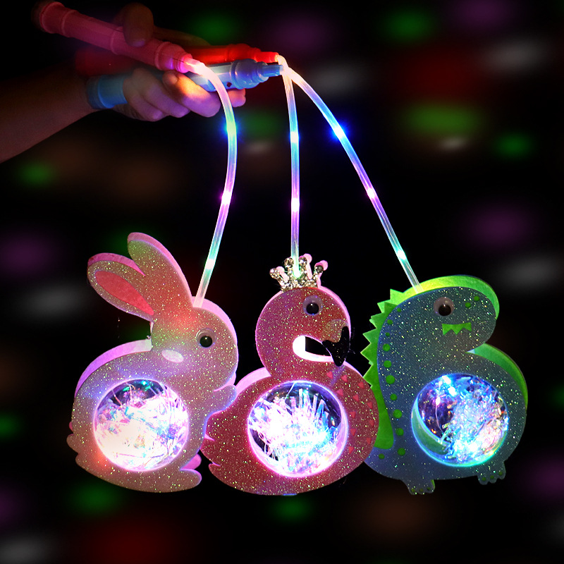 Portable starry sky ball lantern, led illuminated toy, cartoon rabbit, tiger, bouncy ball, night market street stall, Internet celebrity bestseller pic 16