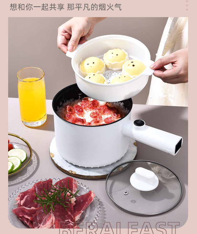Factory direct supply of best-selling electric rice cookers for cooking, household all-in-one POTS for 1-2 people, multi-functional household instant noodle electric cooking POTS, cross-border pic 5