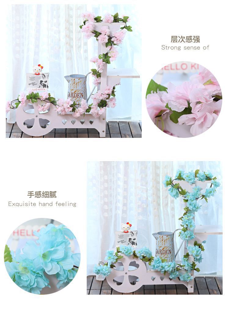 仿真花假花藤条樱花藤蔓壁挂客厅室内装饰空调管道缠绕塑料藤绢花详情9