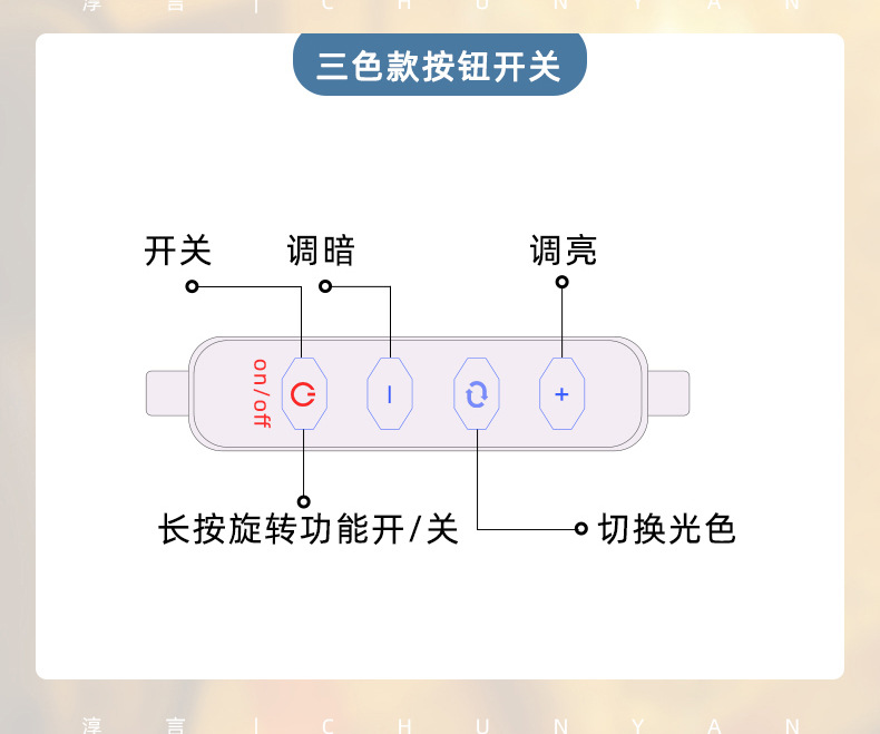 淳言网红旋转水波纹小夜灯床头火焰氛围灯浪漫礼物投影灯水纹灯详情8