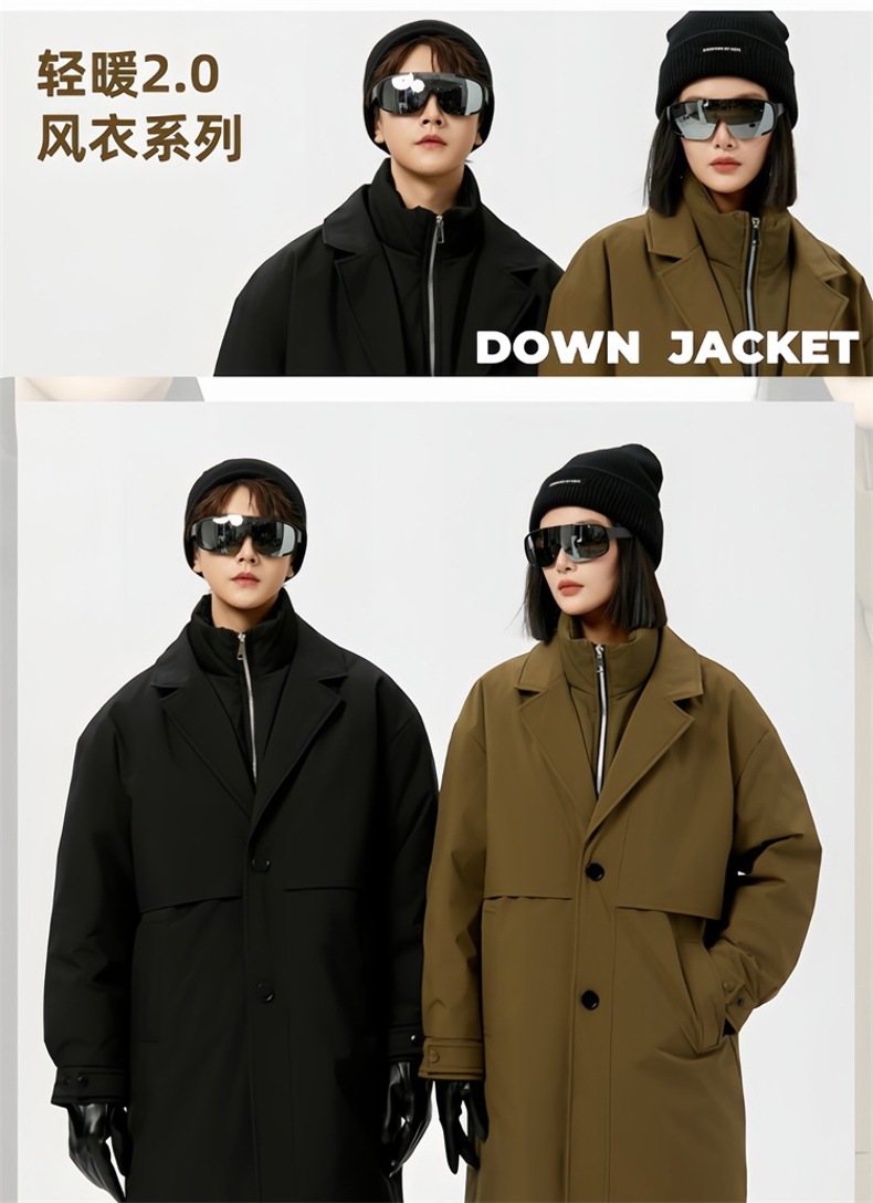 Winter long knee-length couple down jackets for men are bestsellers. Two fashionable cross-border cold-proof and warm windbreakers for men pic 1