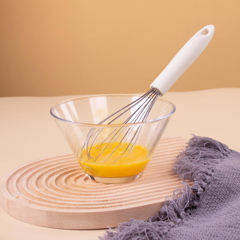 Manual egg beater with PP handle, egg stirrer, hand-held silicone stainless steel milk mixer, kitchen baking tool, hand-cranked pic 15