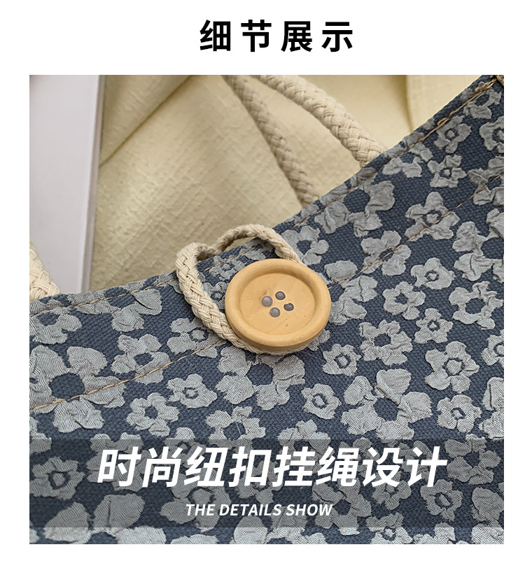 网红手提麻布包包女2023洋气上班外出手拎便当袋日系ins小挎包详情3