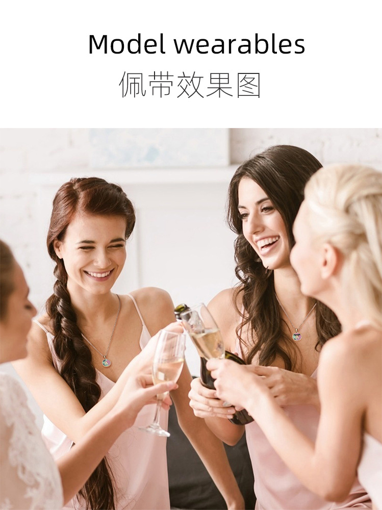 18K titanium steel shell letter necklace for women, European and American fashion round stainless steel first letter pendant for women pic 14