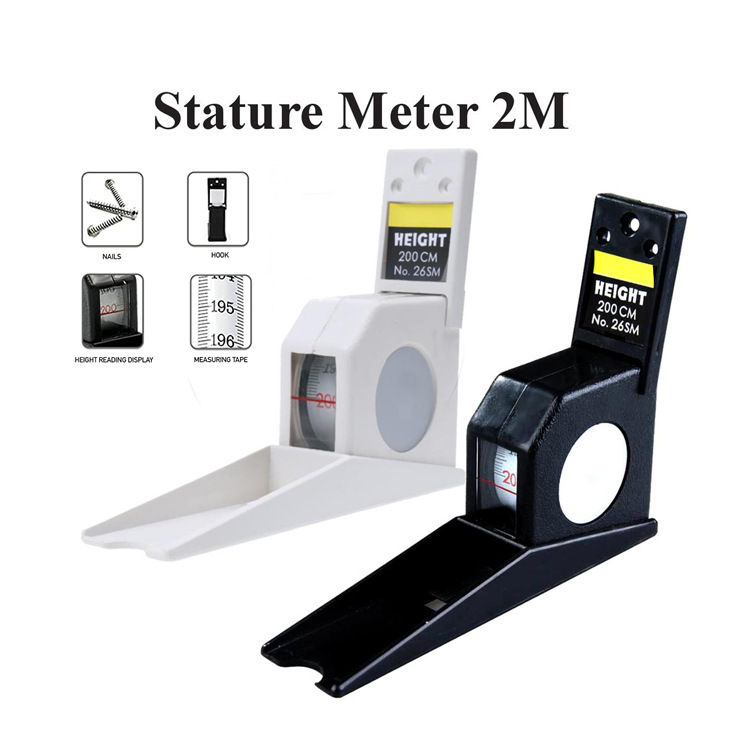 跨境专供儿童成人身高尺2m可伸缩顶头式身高测量高度尺卷尺刻度尺详情7