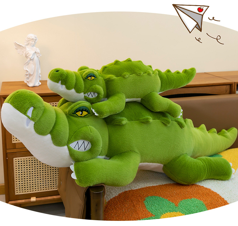 Wholesale of long plush figurines of simulated crocodiles, office sleepers, car home cushions, stress-relieving dolls, and gifts pic 4