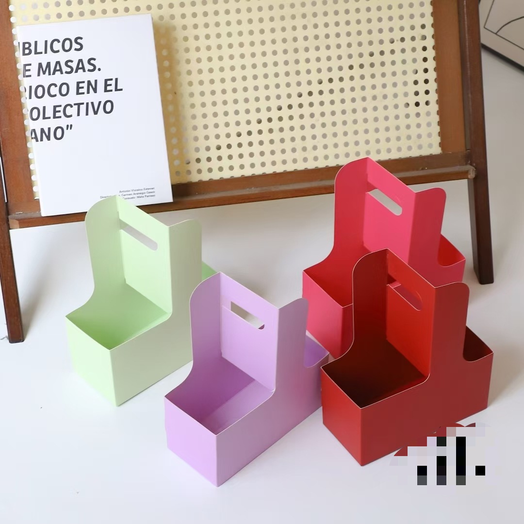 Coffee hand-held flower box, kraft paper cup holder, flower arrangement gift box, fresh flower bouquet packaging, and takeaway decorative items pic 5