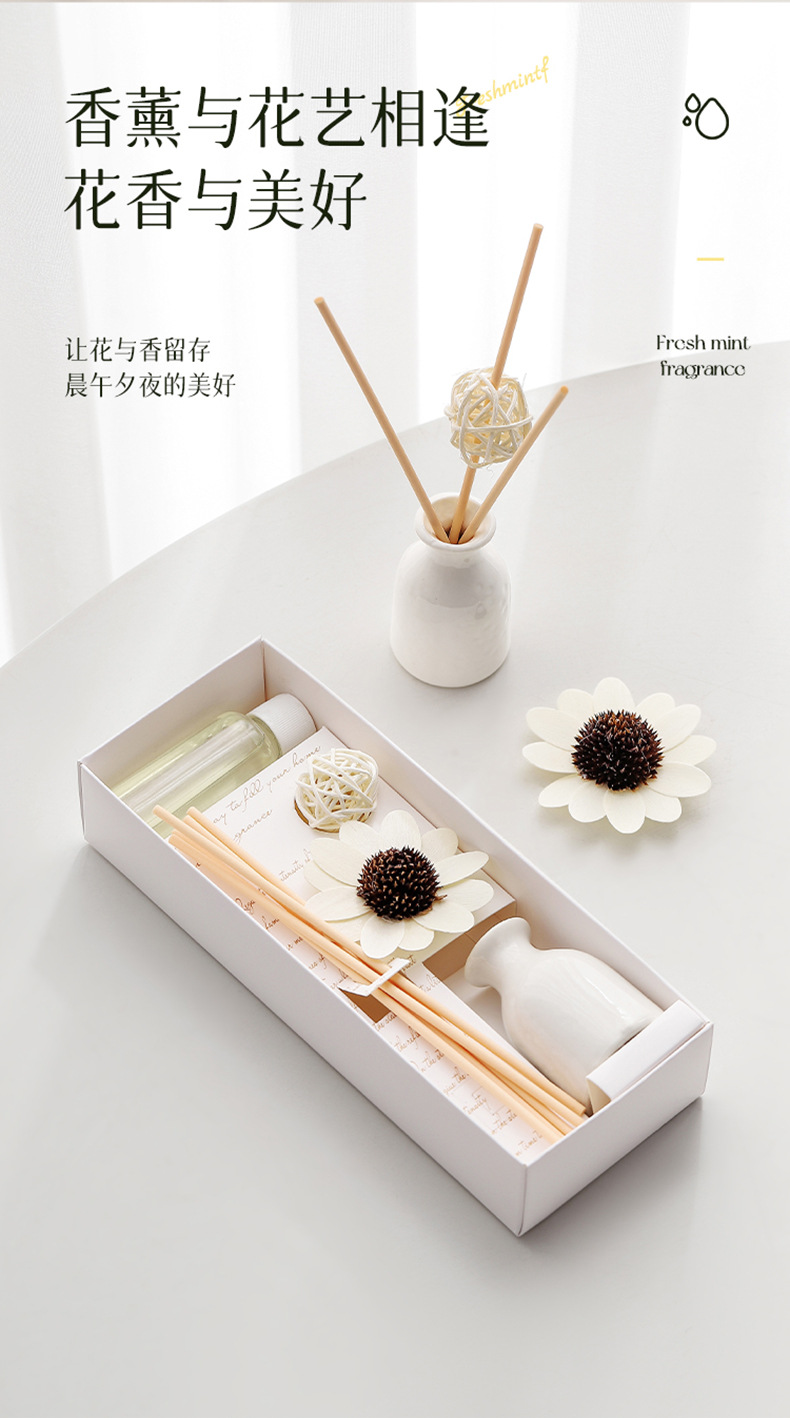 热销薰衣草无火香薰套装可定 藤条陶瓷精油挥发香薰香水厂家批发详情29