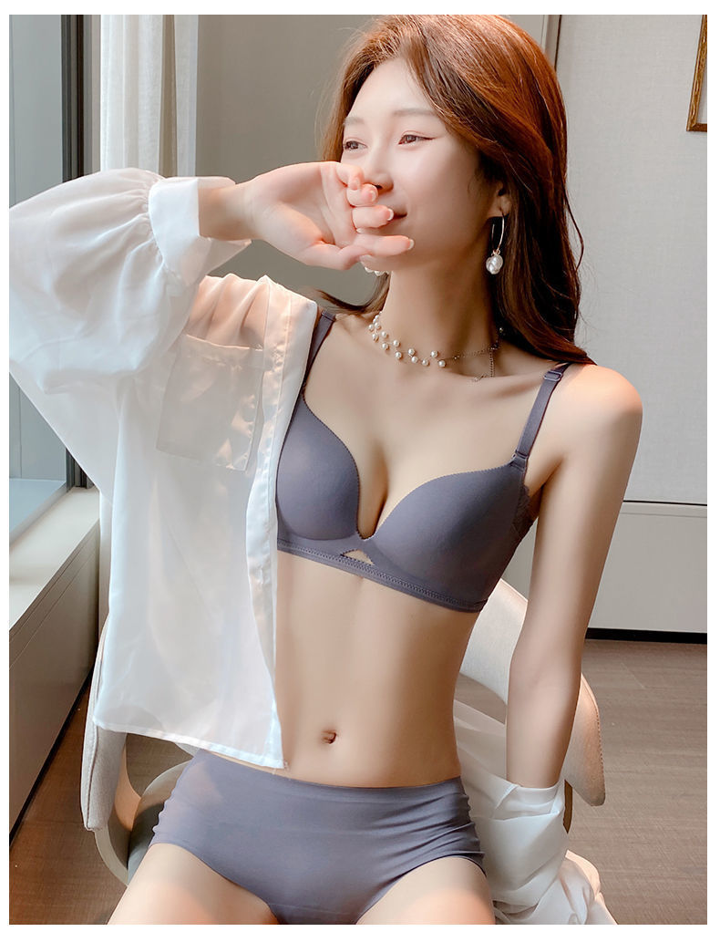 日本镂空轻木棉小胸聚拢显大薄款内衣少女无钢圈无痕调整型文胸罩详情19