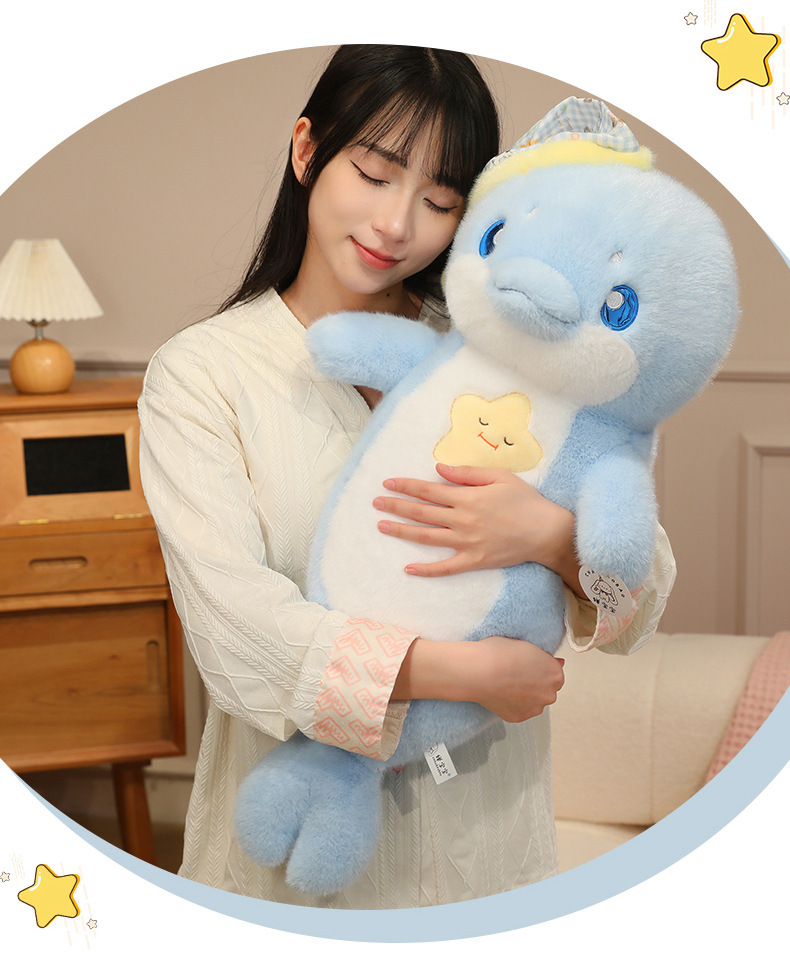 Cute star and moon night little dolphin doll Plush toy doll, bed lullaby and companion doll pillow wholesale pic 8