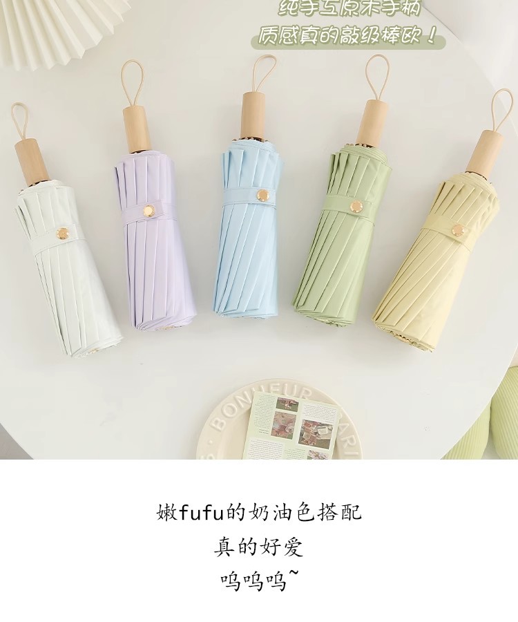 16-bone retro color rubber sun umbrella, all-purpose umbrella for female ins students, wind-resistant, sun-proof and UV-protective sunshade pic 38