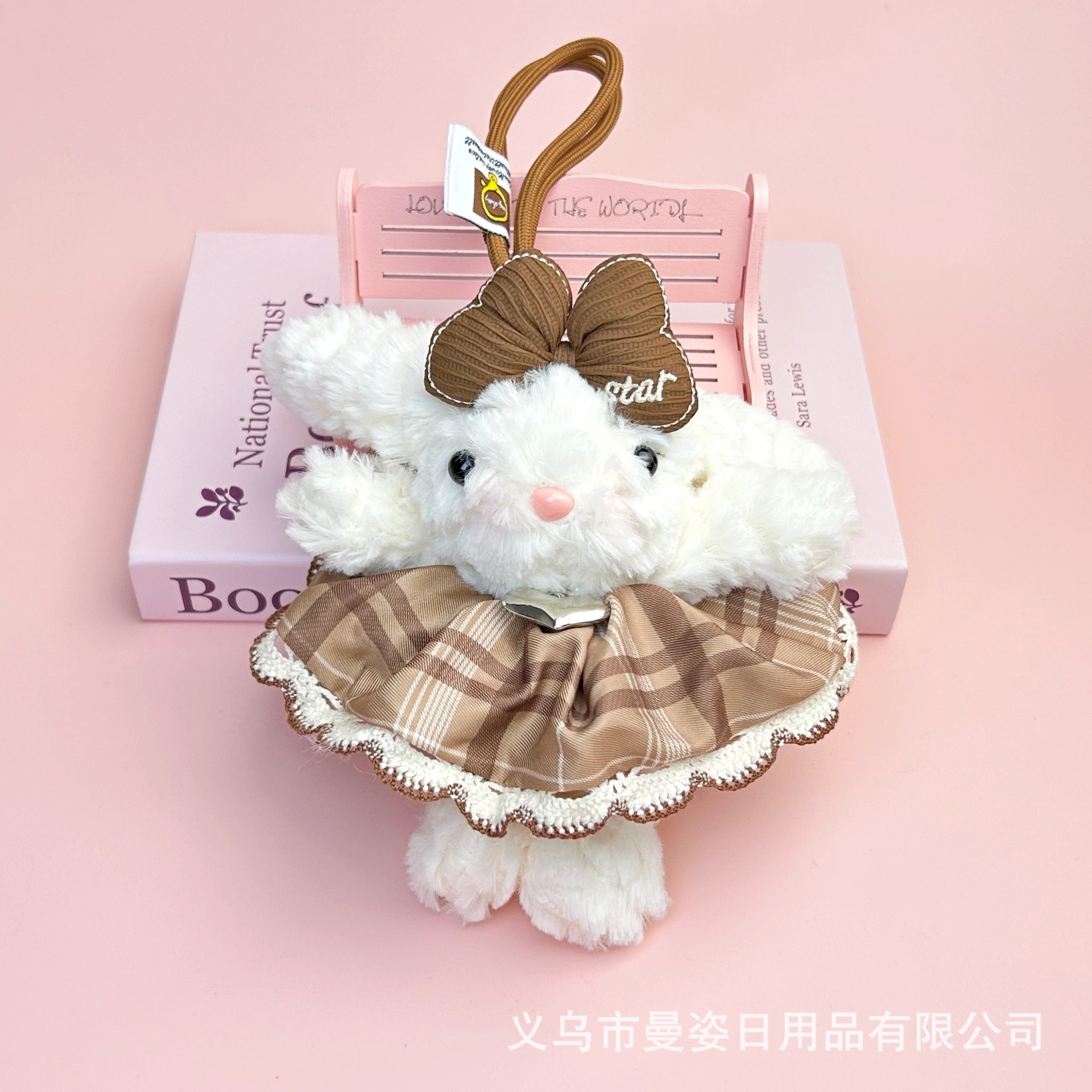 手工可爱垂耳兔毛绒玩具少女心钥匙扣公主裙精致兔子公仔摆摊批货详情43