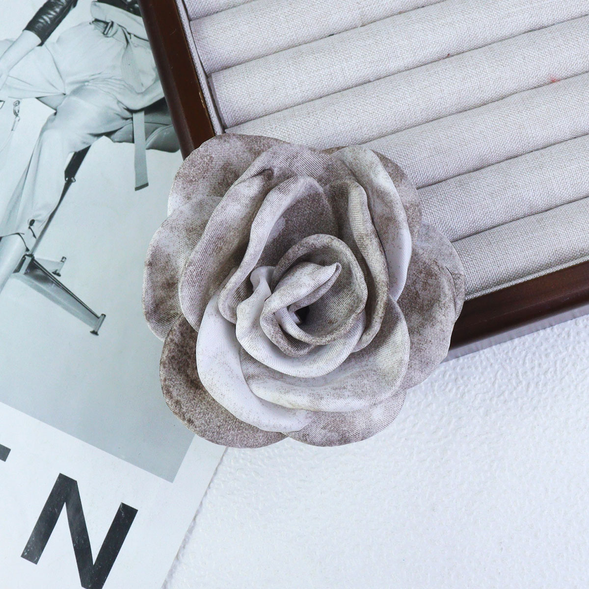 10cm手工立体扎染感玫瑰花朵DIY饰品鞋花包包服装辅料首饰配件详情3