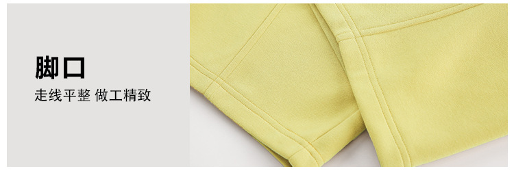 College-style solid-color straight-leg curved casual pants for men and women, loose wide-leg sport sweatpants for spring and autumn pic 4