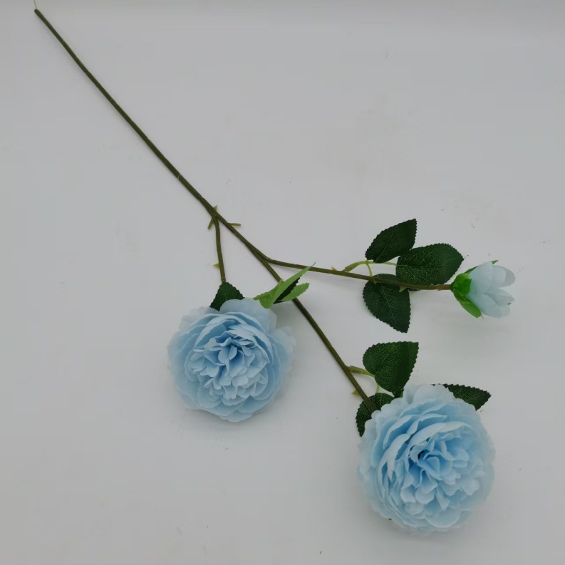 3头洋牡丹玫瑰情人节婚庆婚礼插花装饰商场酒店布置假花外贸批发详情11