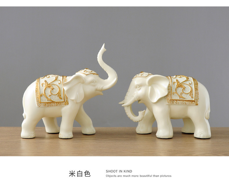 伴手礼情侣大象摆件风水象客厅玄关酒柜工艺品摆设创意家居装饰品详情7