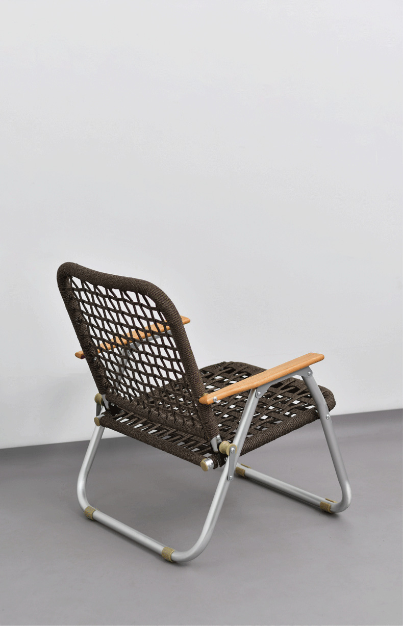 YEZHULIN铝合金编绳单人椅定制带扶手民宿休闲椅定制折叠椅定详情18