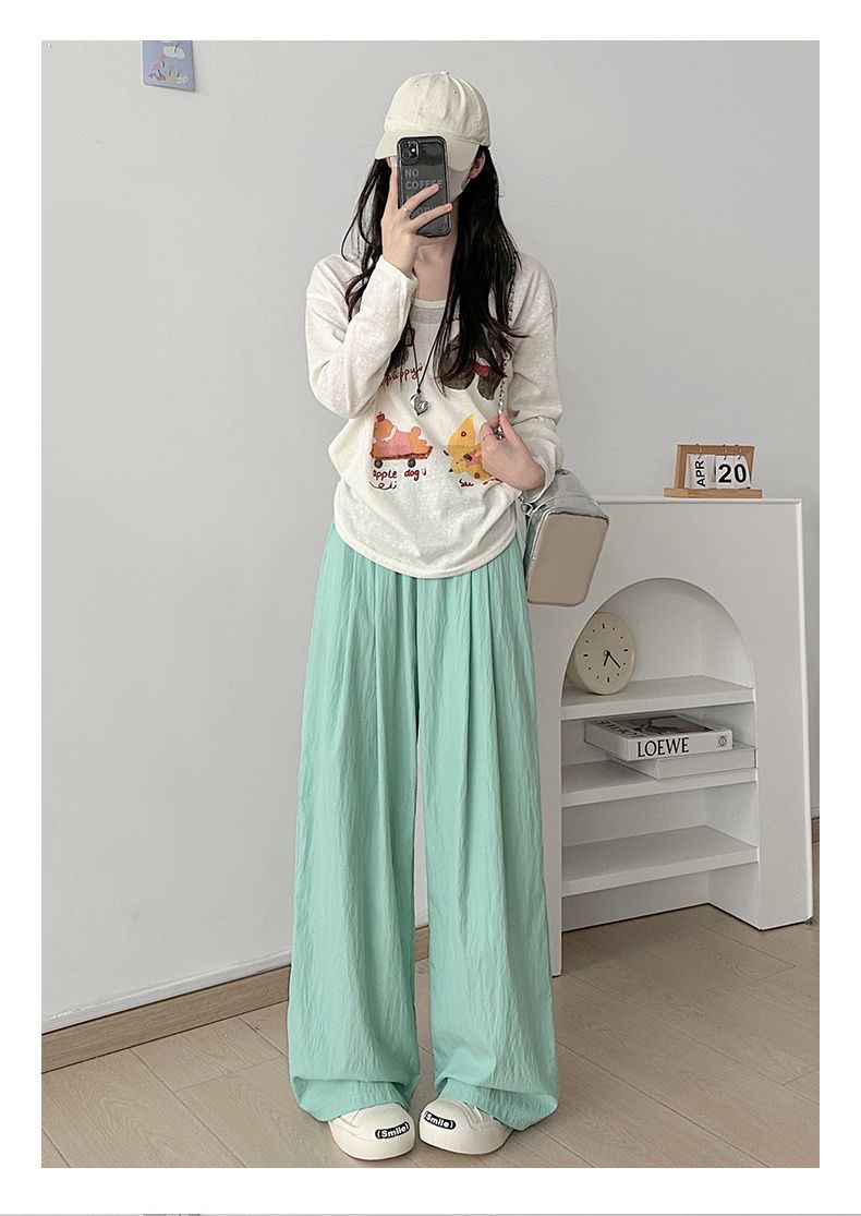 升级不缩水欧若风肌理感山本裤女春夏高腰垂感显瘦百搭休闲裤直筒详情24