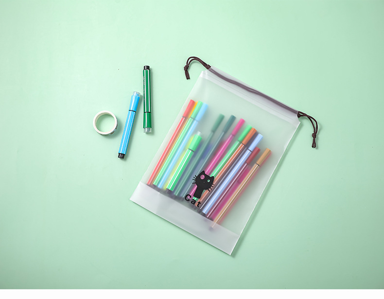 Unicorn frosted drawstring bag, towel and sock plastic packaging bag, PE thickened drawstring bag, underwear packaging drawstring bag pic 17