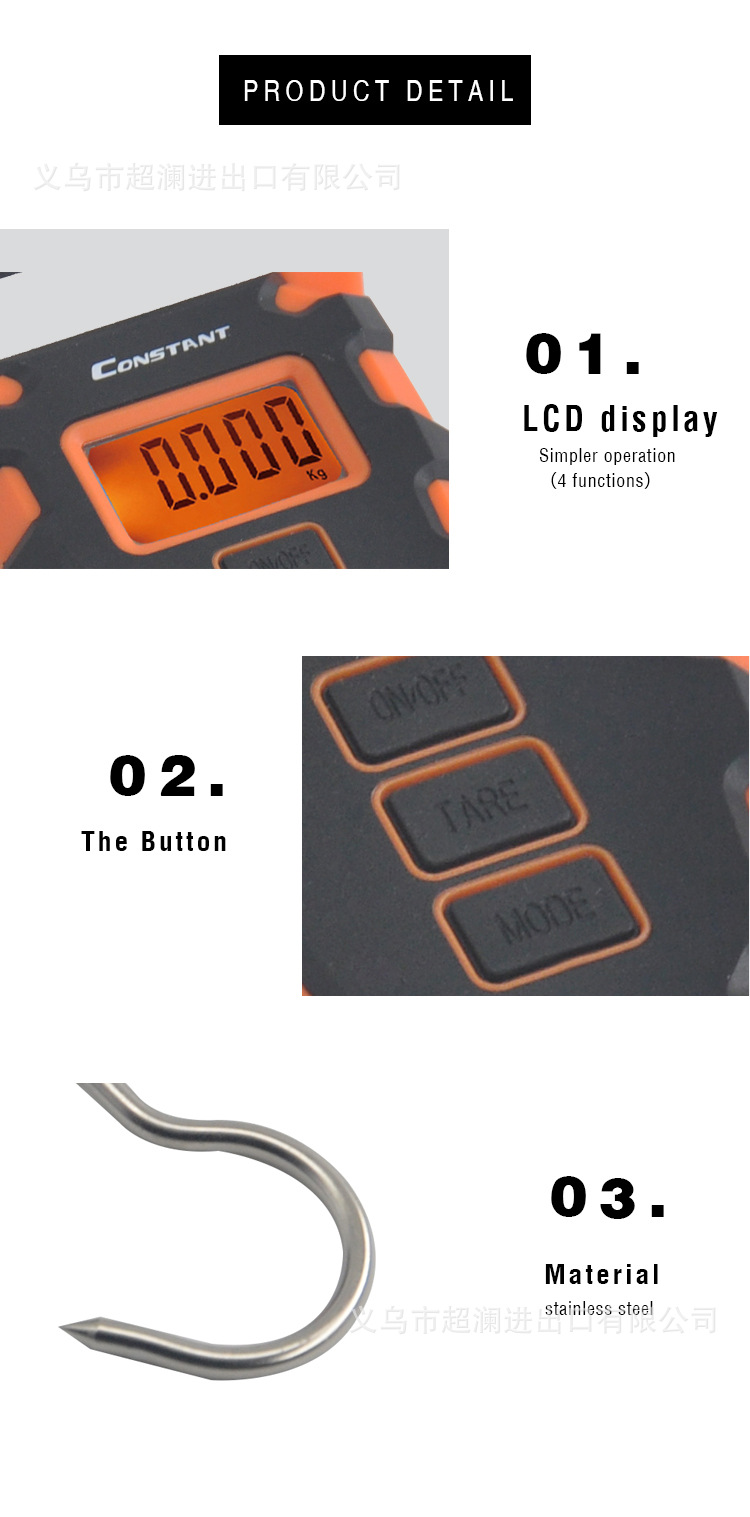 Portable hook scale, 50KG pic 4